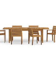 Best Quality Teak Outdoor Extension Dining Table And Chairs Set For 6