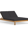 Modern Grade-A Teak Double Chaise Lounge With Sunbrella Cushions