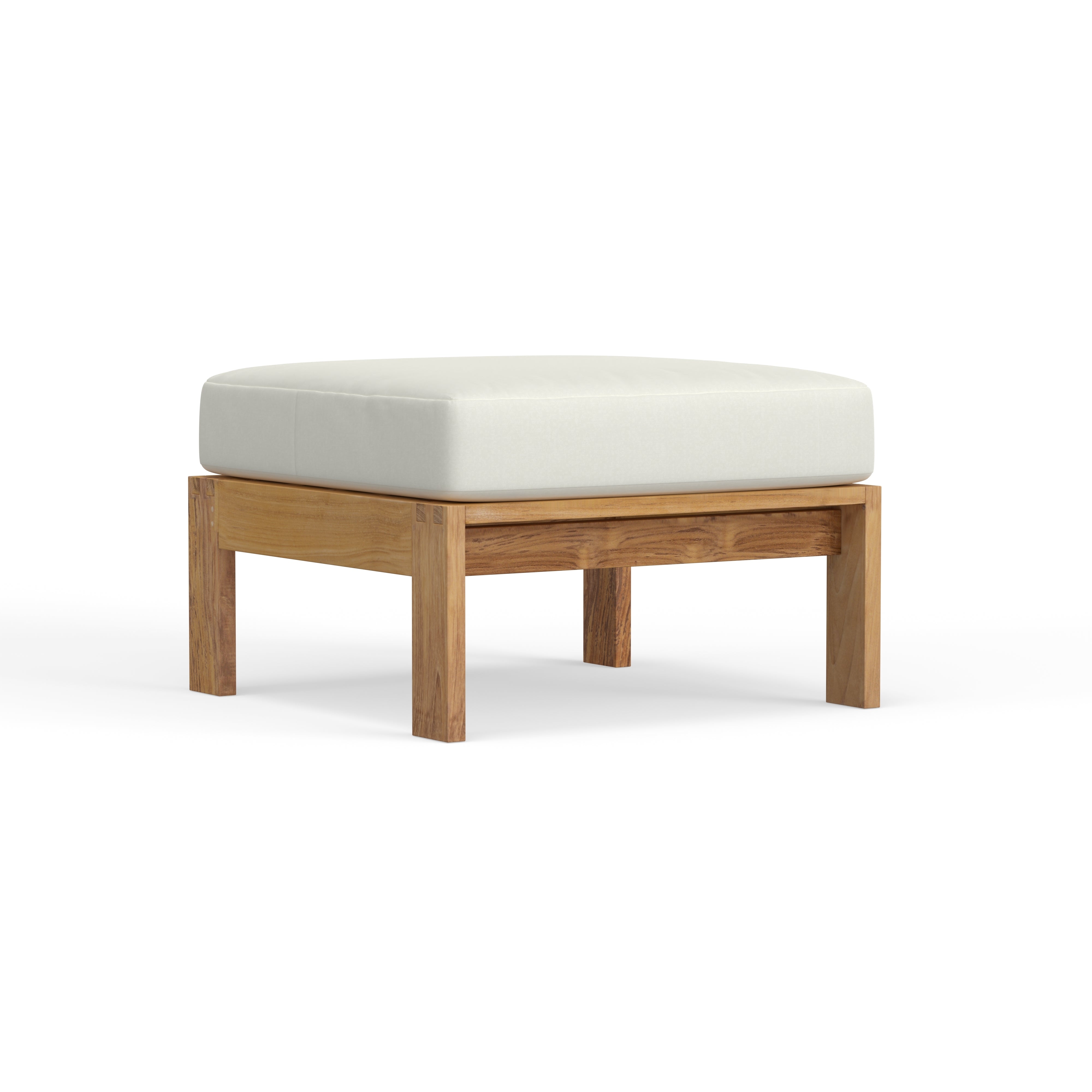 Best Luxury Outdoor Teak Ottoman With Sunbrella Cushion