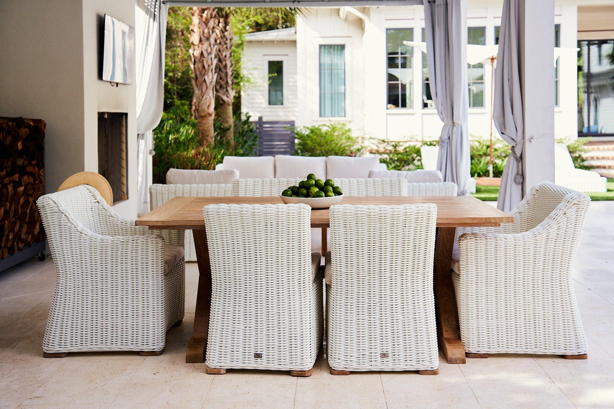 Modern Teak Trestle Table