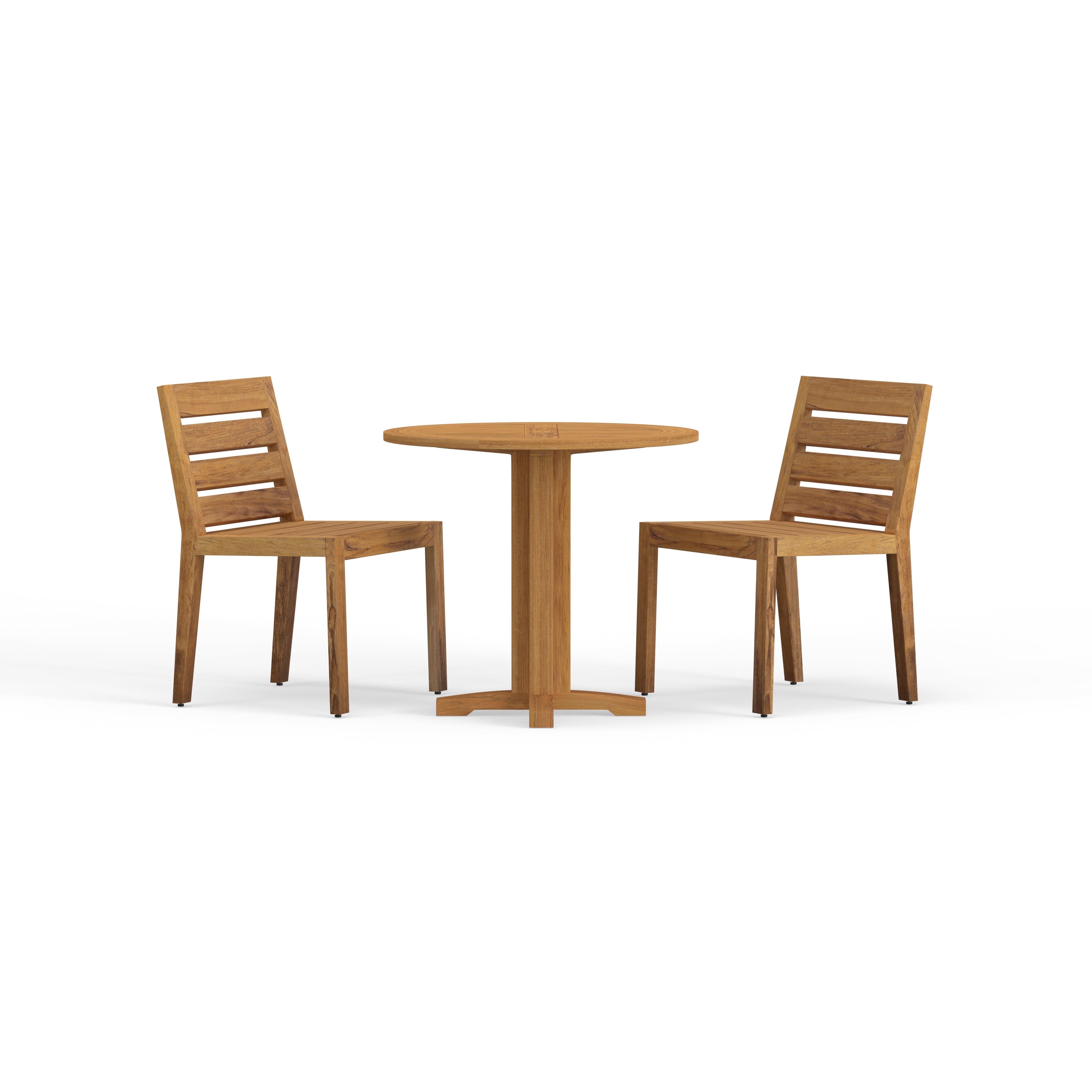 Beautiful Teak Pedestal Table And Chair Set