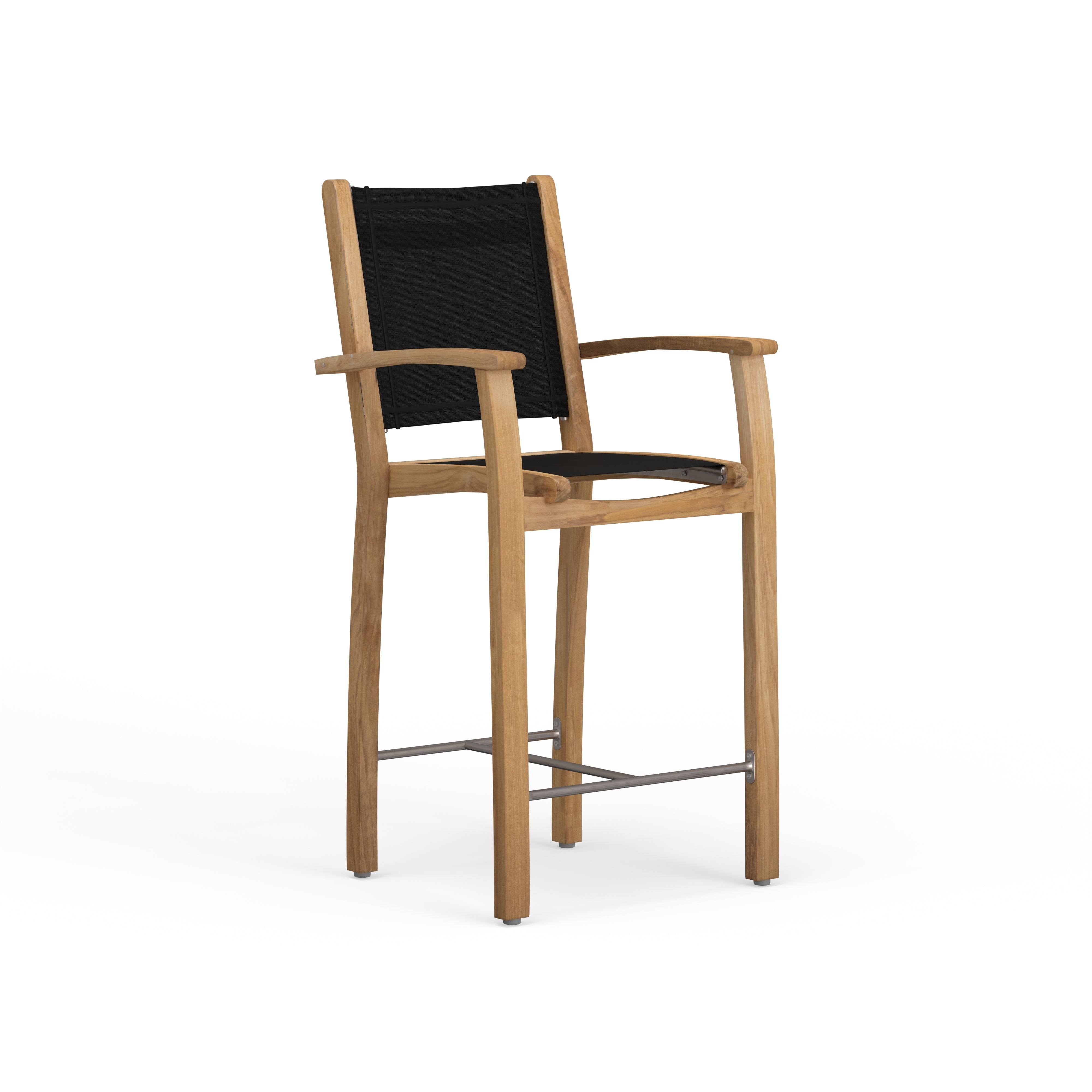 Black Sling Patio Bar Chair