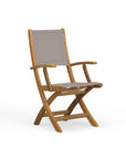 Great Quality Teak Folding Chair Set In Taupe