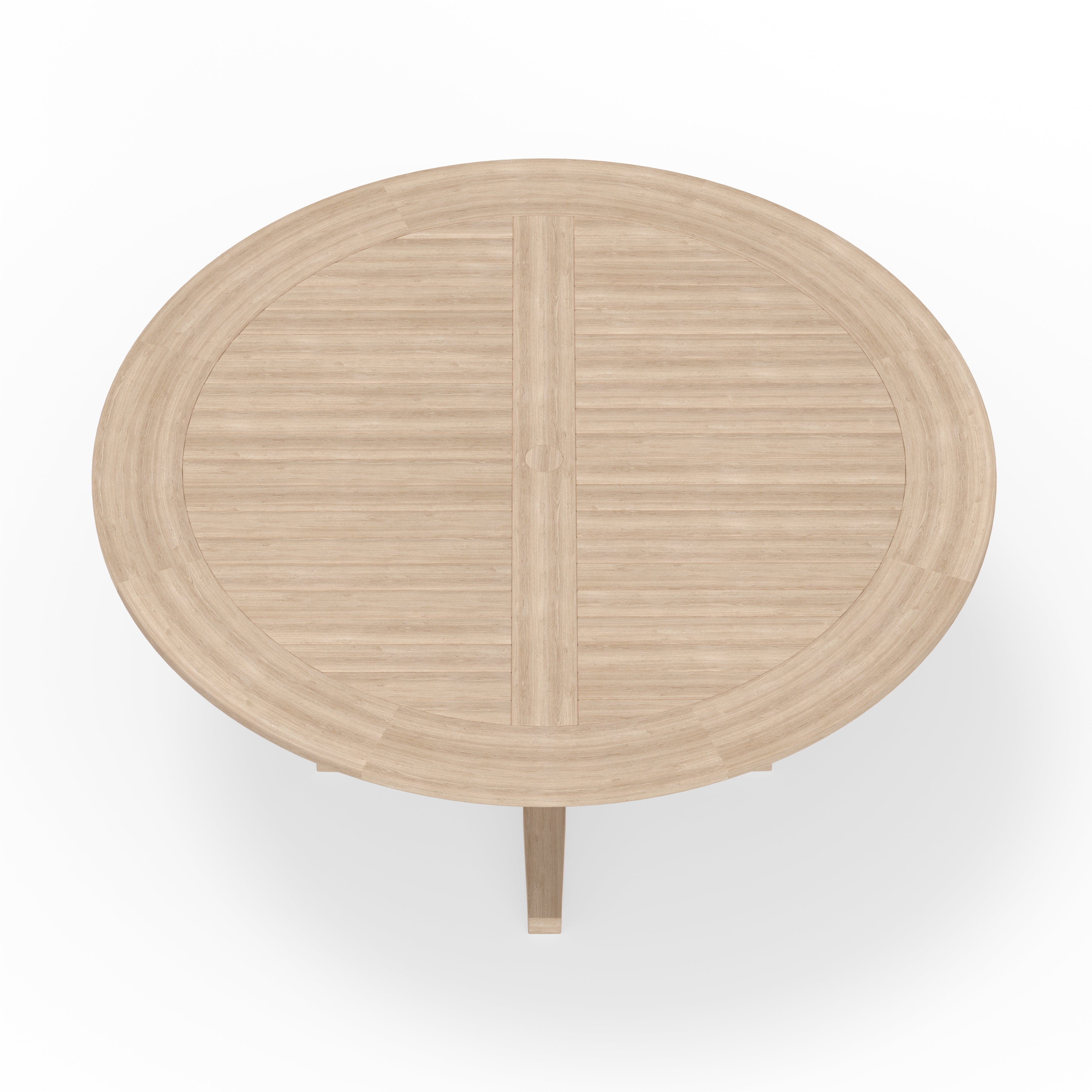 Round Gray Teak Dining Table