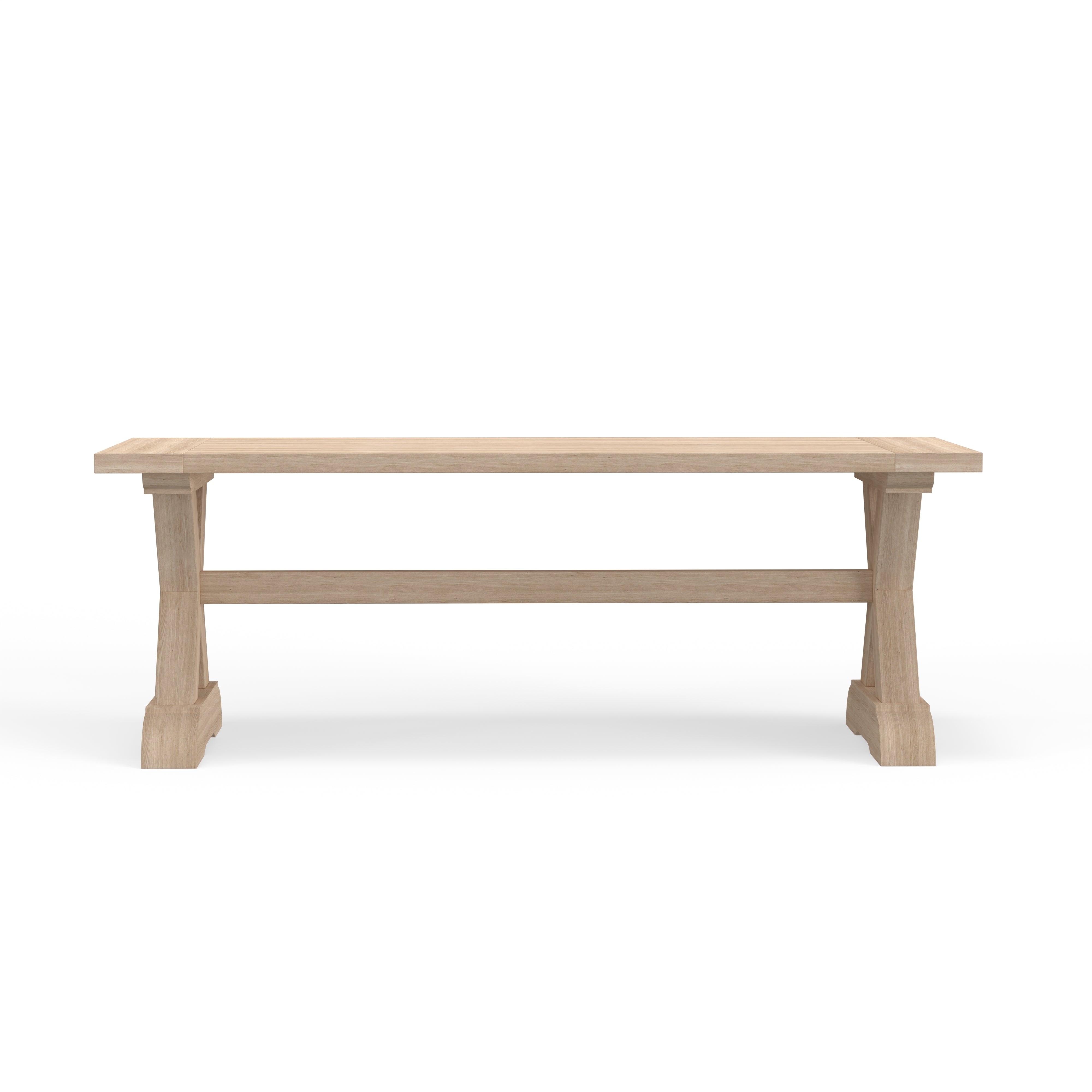 Best Quality Outdoor Gray Teak Trestle Bench