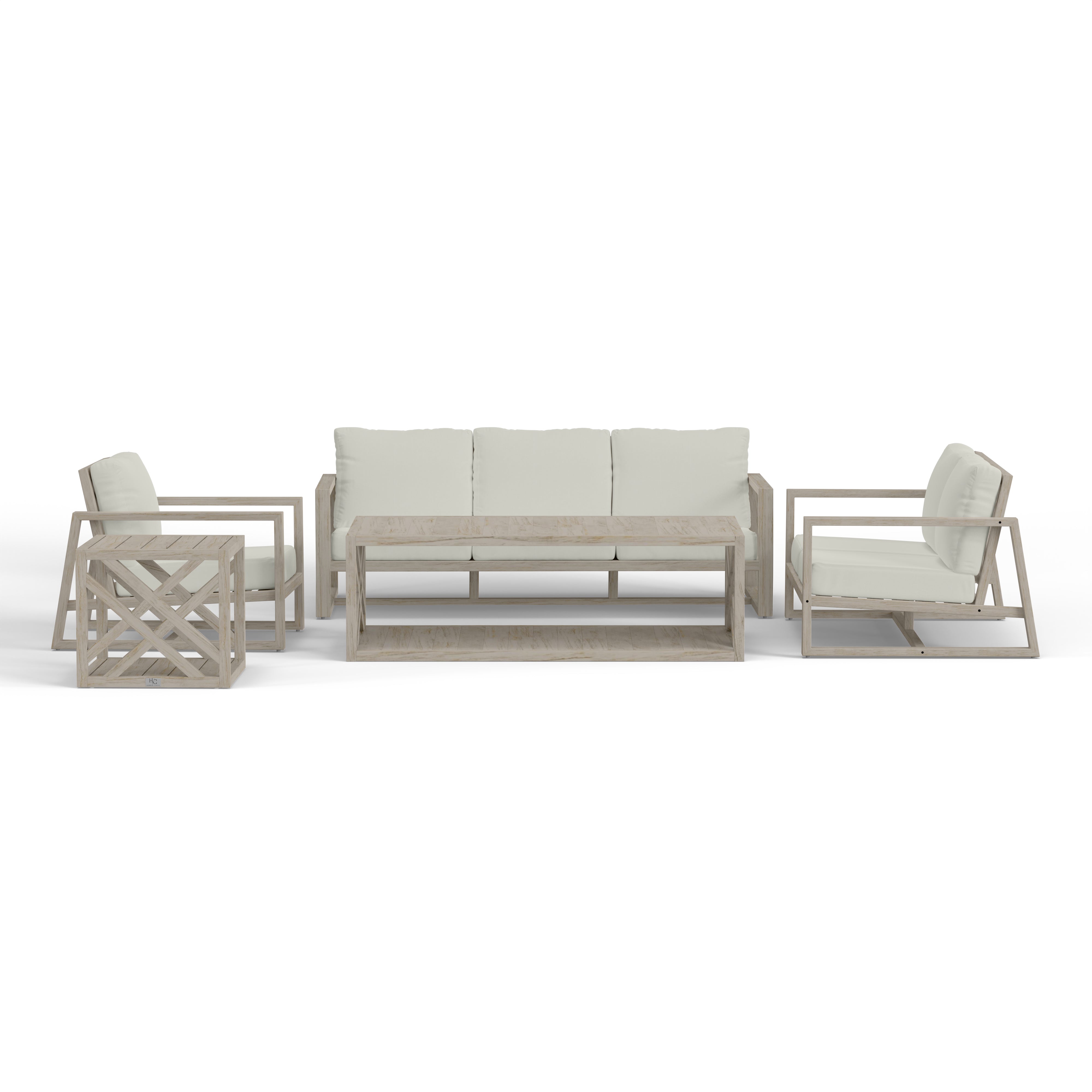 Best Quality Modern Outdoor Seating Set For Six In Weathered Gray