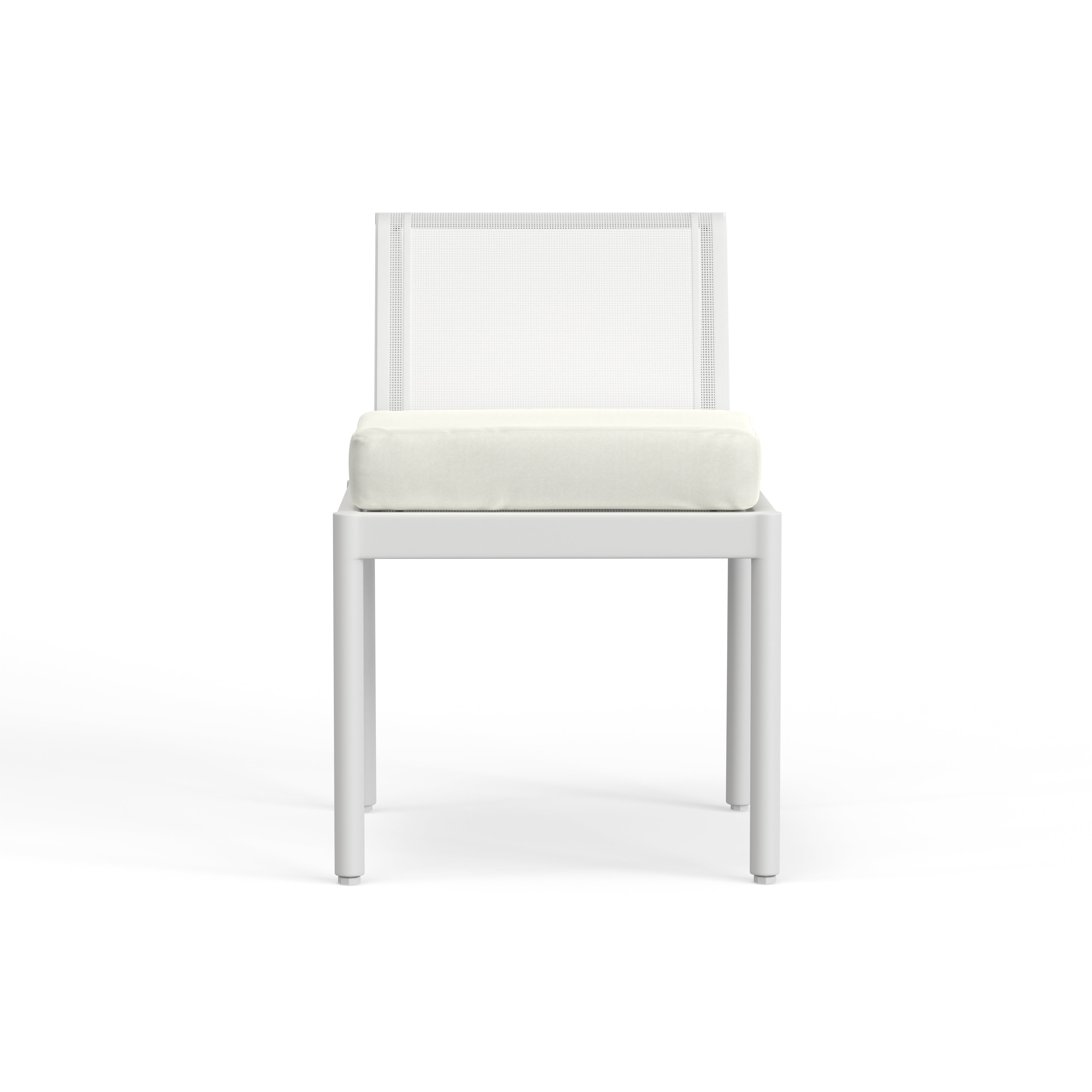 White Aluminum Dining Chair Without Arms