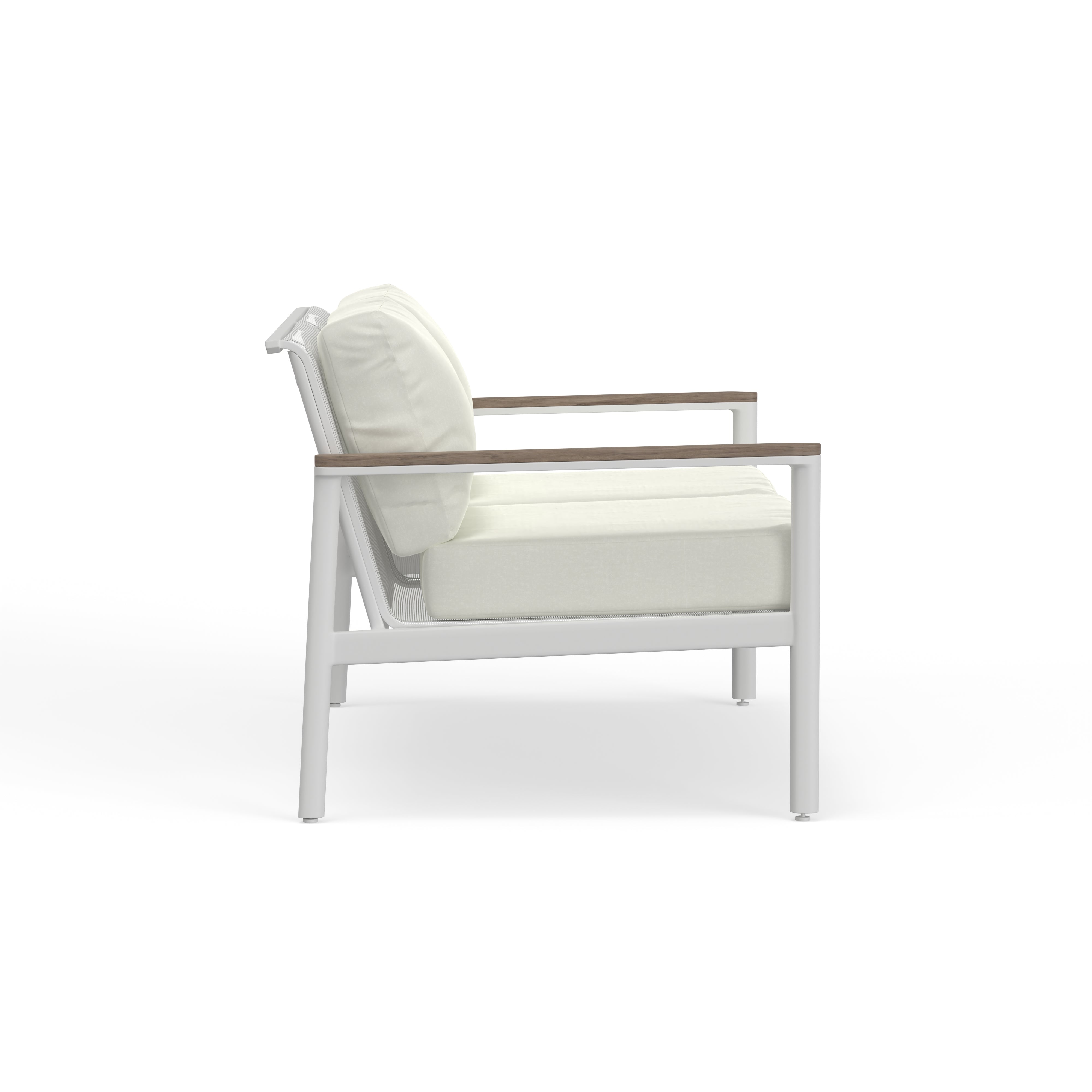 Outdoor Loveseat In White Metal