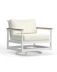 White Aluminum Swivel Chair