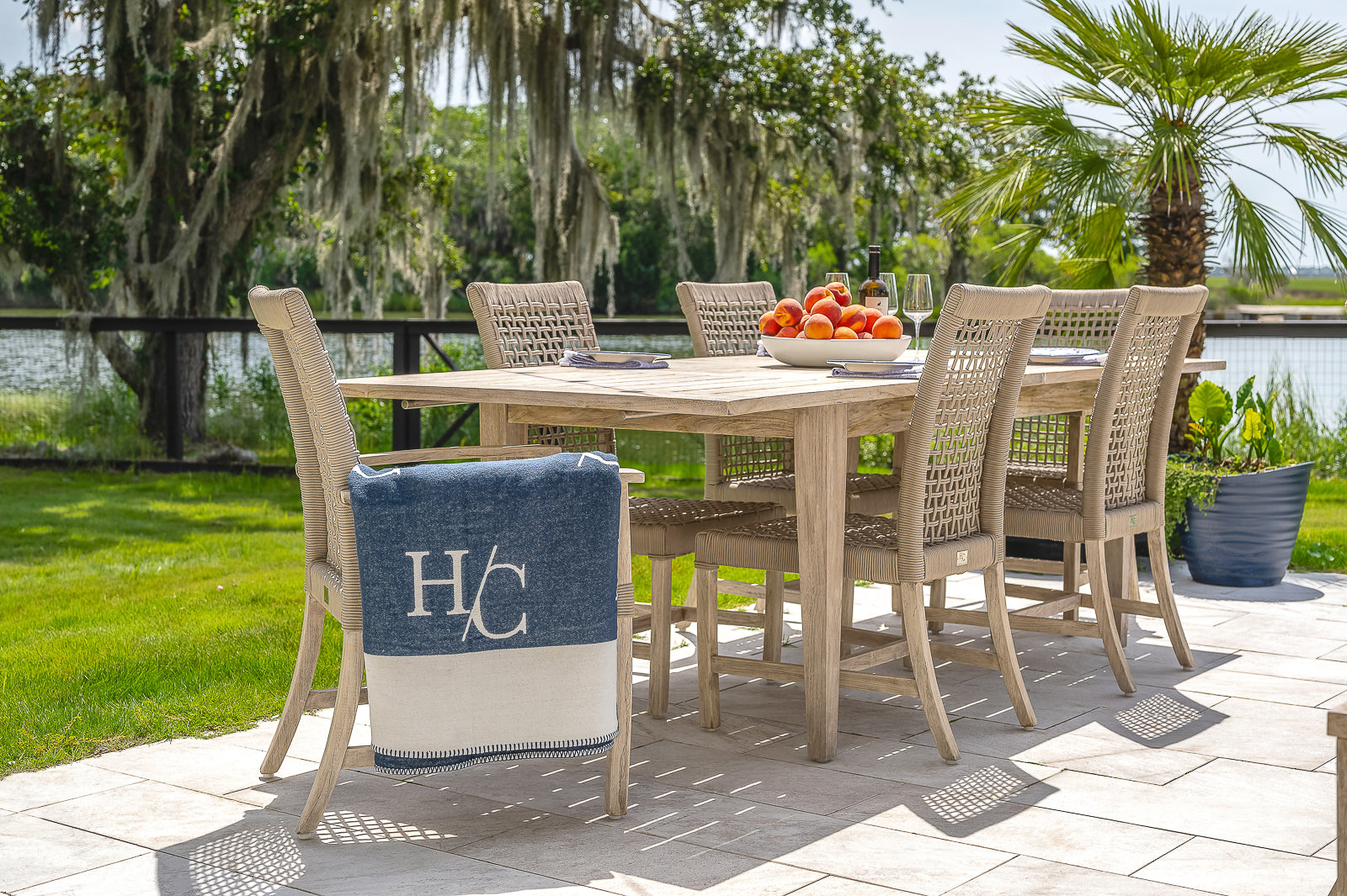 Contemporary Weathered Gray Teak Dining Set