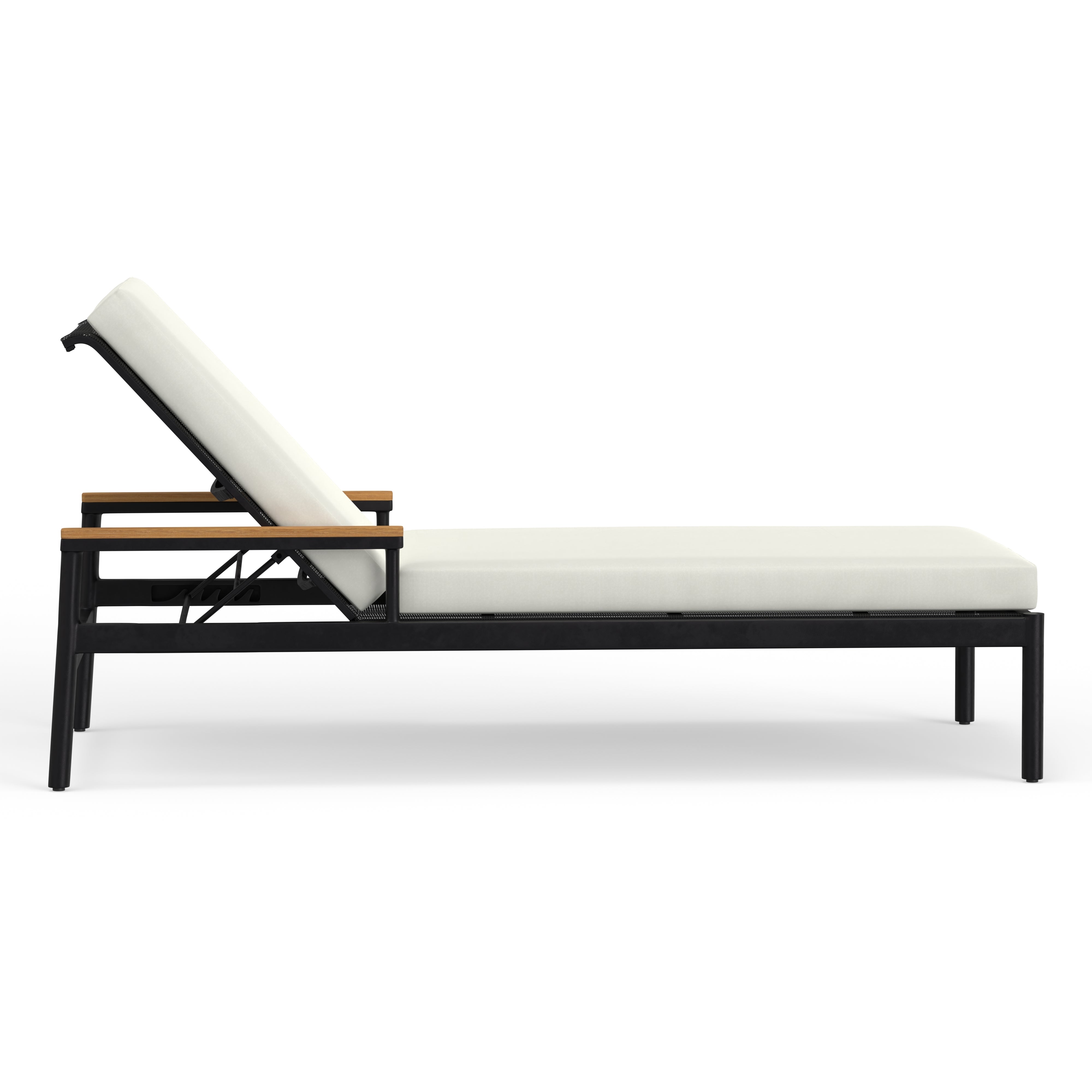 Modern Black Aluminum Chaise Lounger