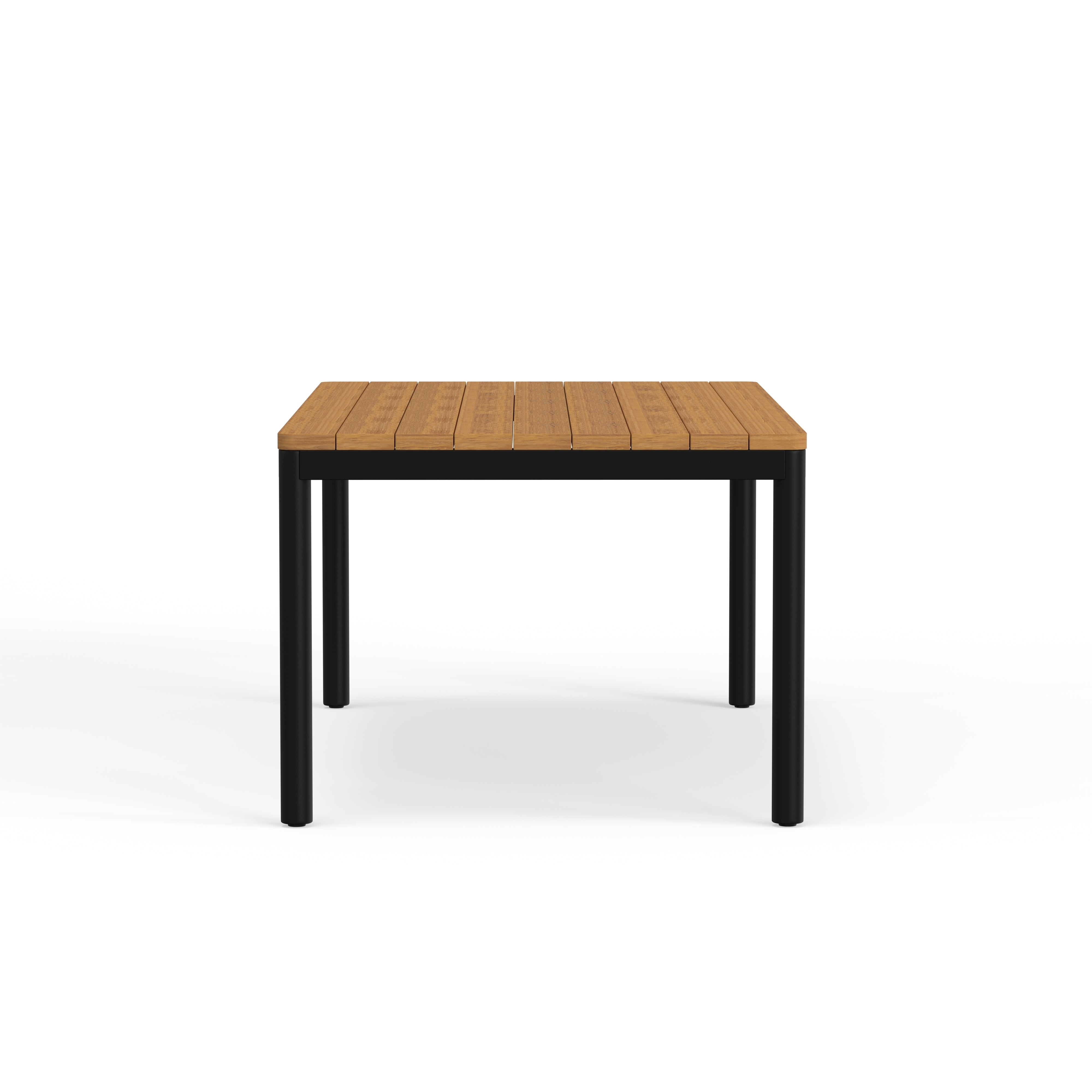 Luxury Outdoor Black Aluminum And Teak Dining Table