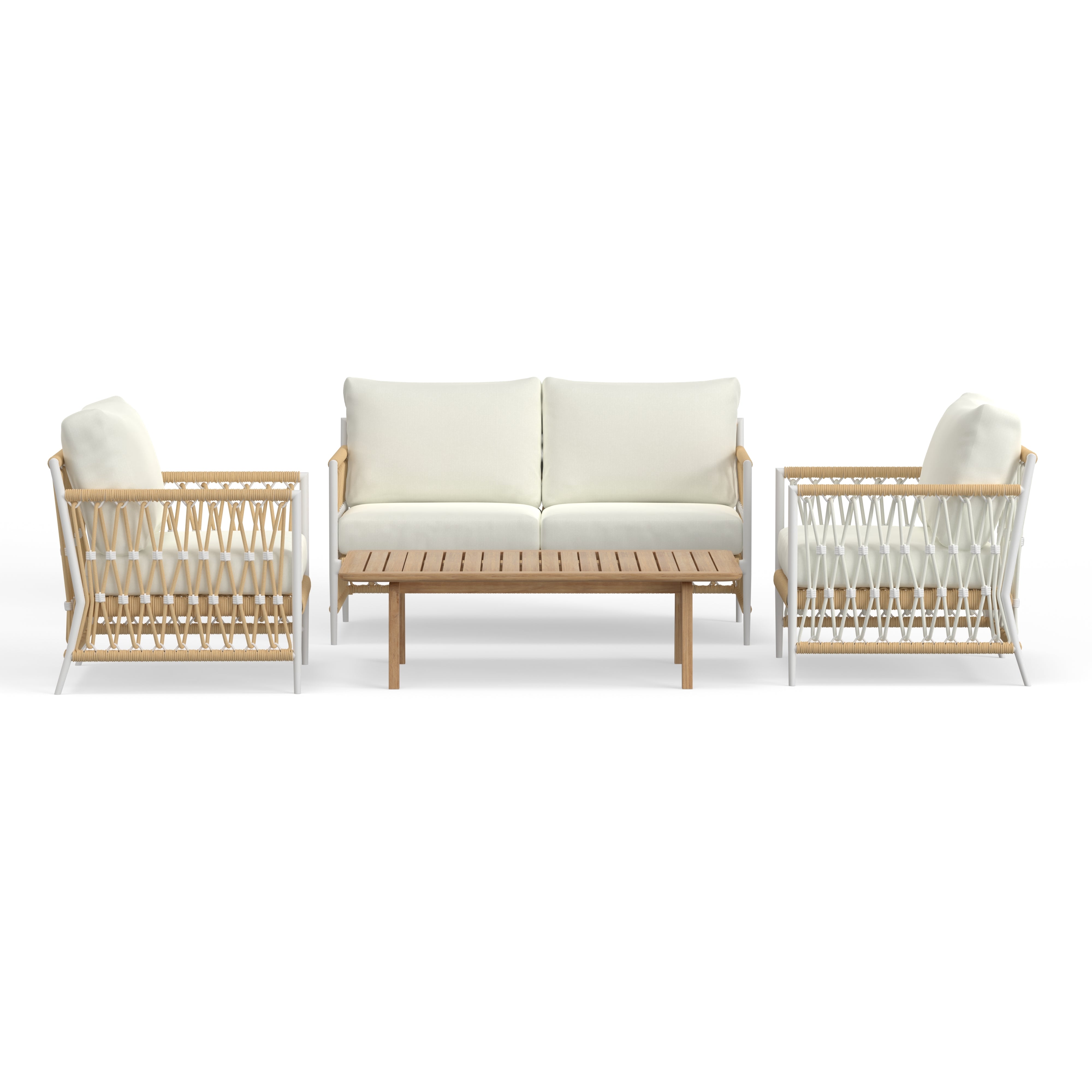 Best Quality White Aluminum 4 Seat Set