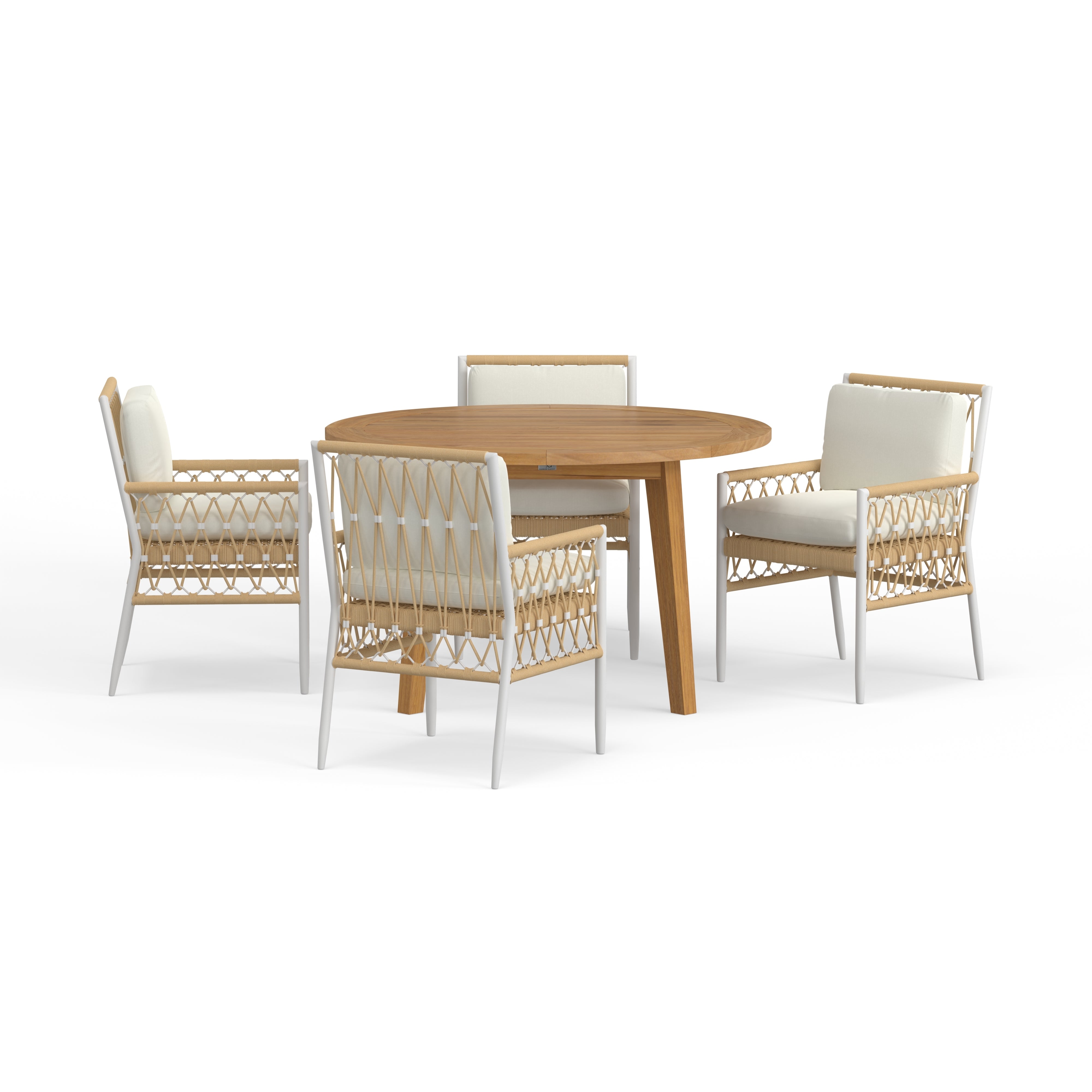 Modern White Aluminum Dining Set