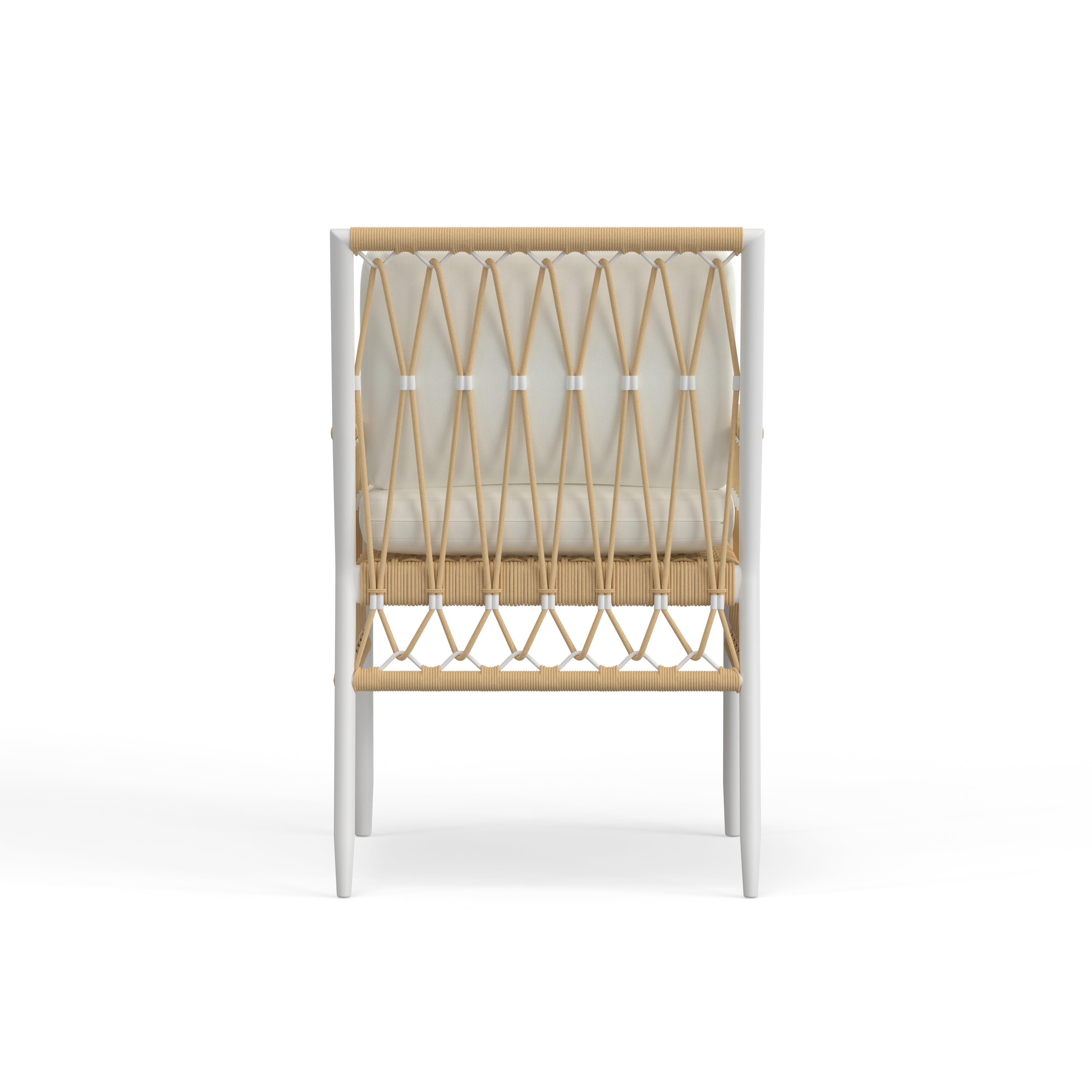 White Aluminum And Rope Dining Chair