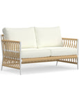 4 Seat Patio Lounge Set In White Aluminum