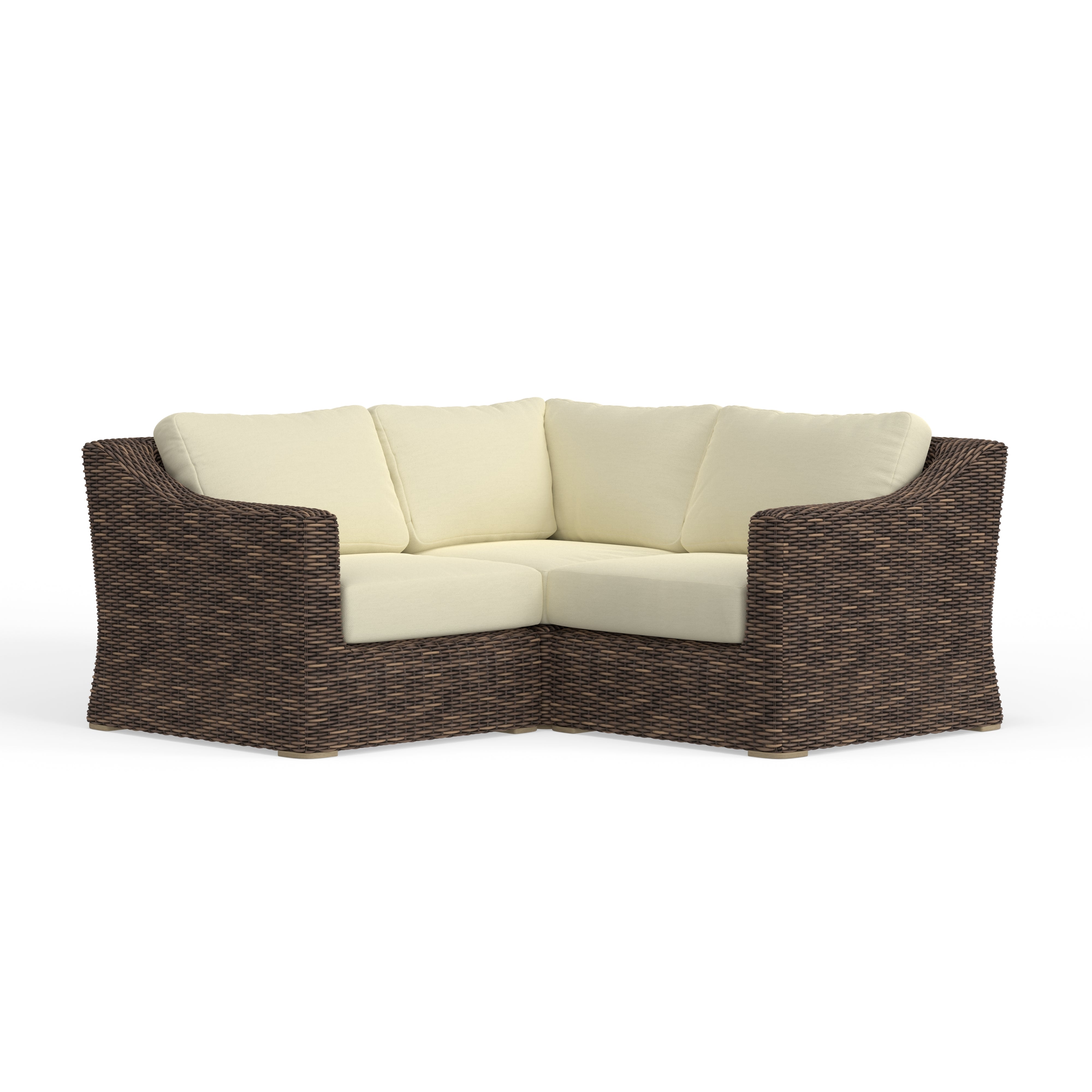 3-Piece Brown Wicker Sectional 