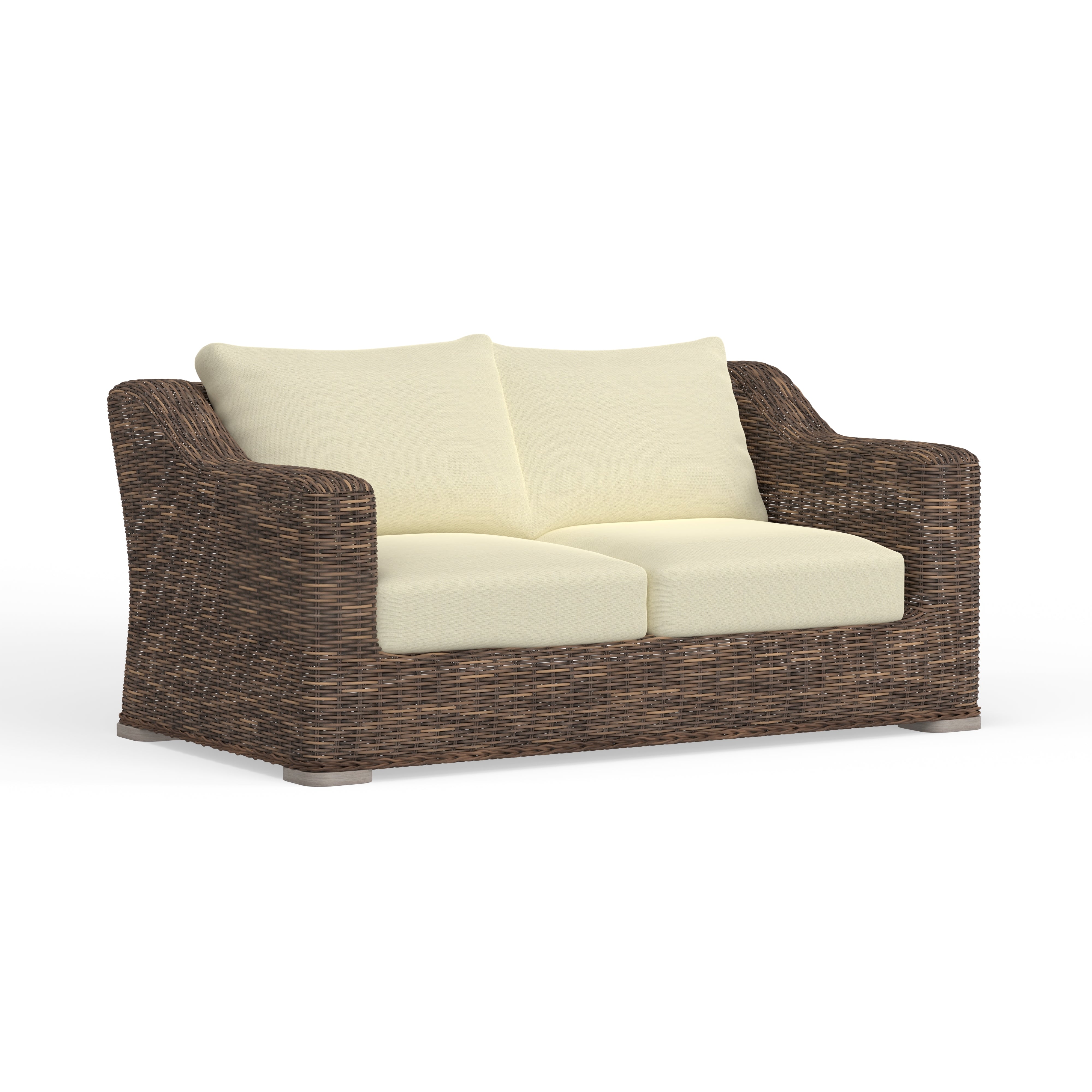 Neutral Color Wicker Outdoor Sofa