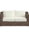 Medium Brown Wicker Loveseat