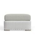 White Wicker Patio Ottoman