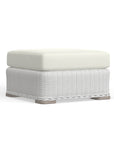 White Wicker Ottoman