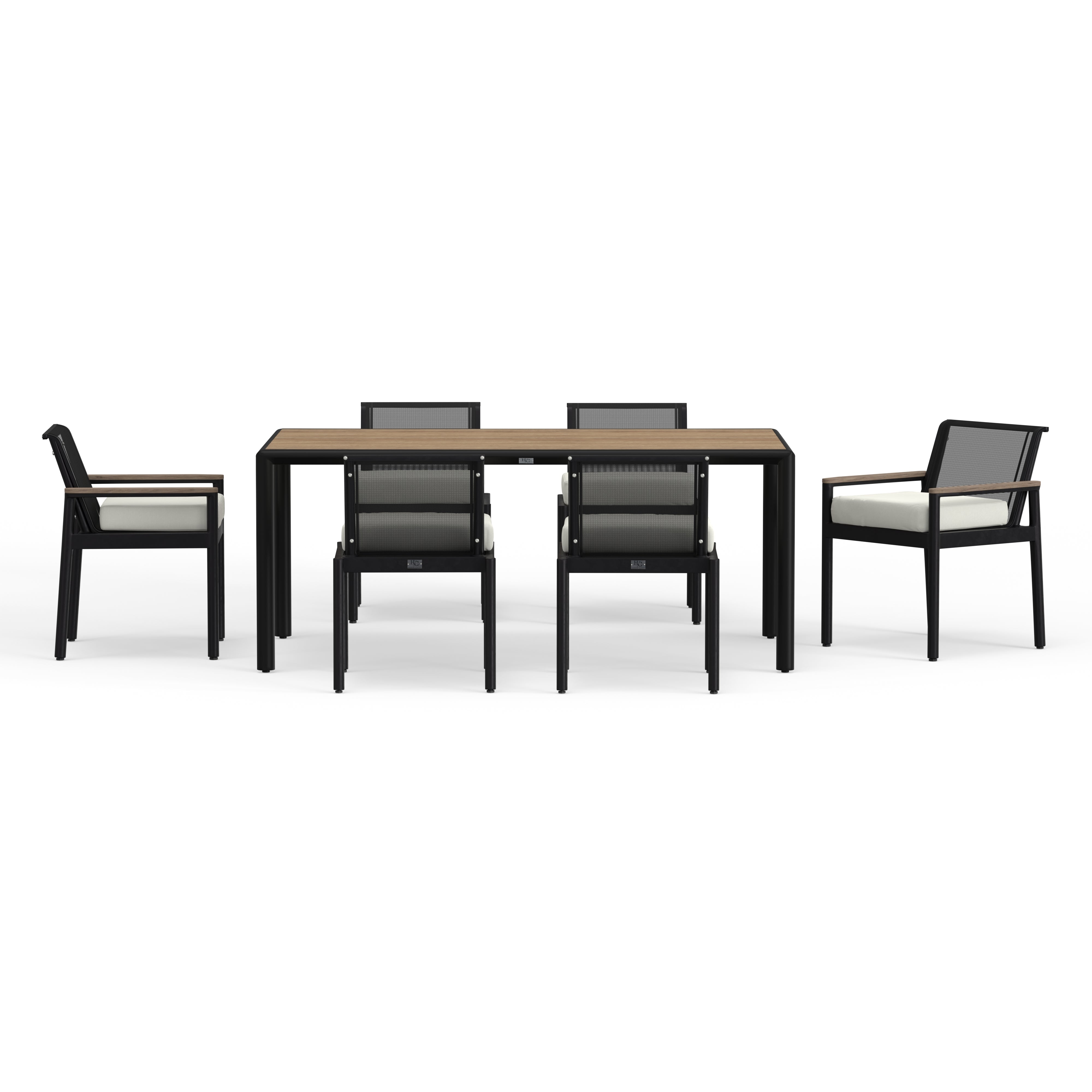 Best Quality Outdoor Dining Set In Black Aluminum