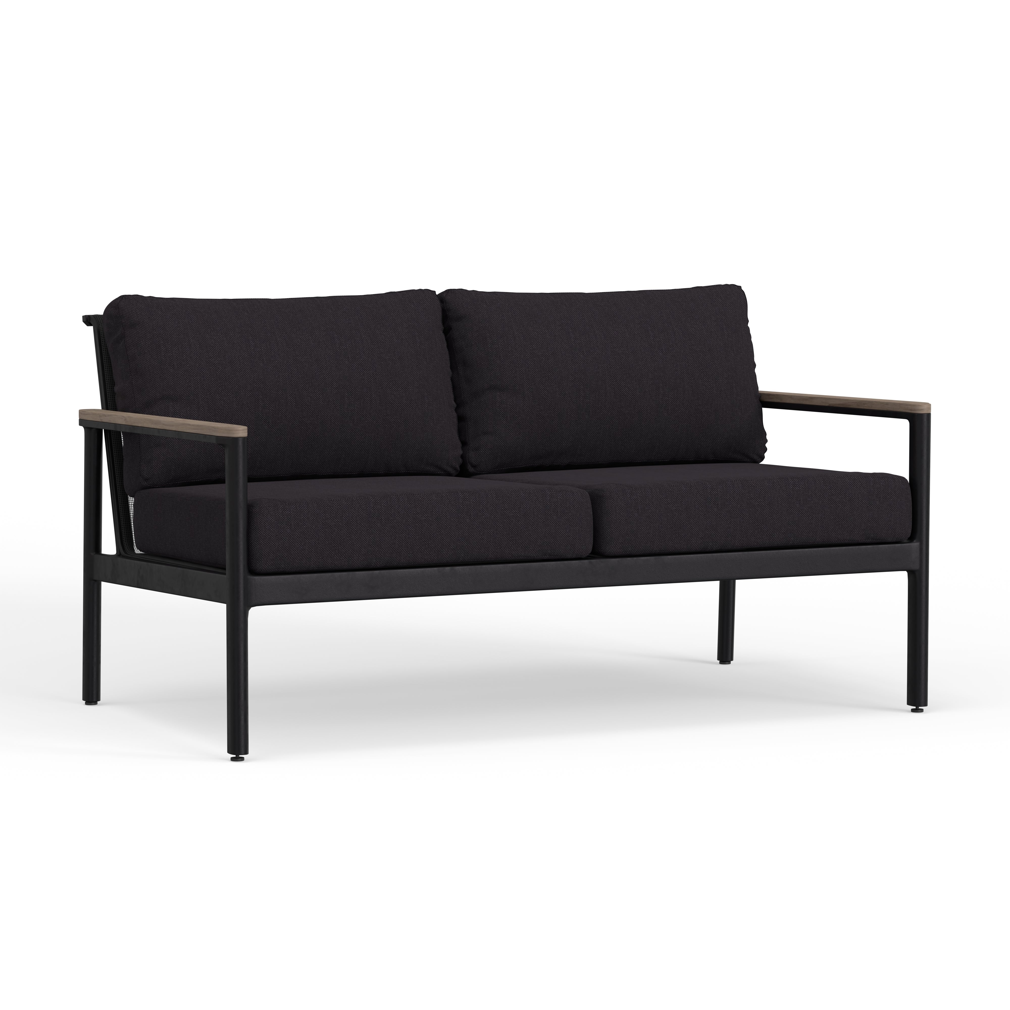 Black Aluminum Outdoor Loveseat