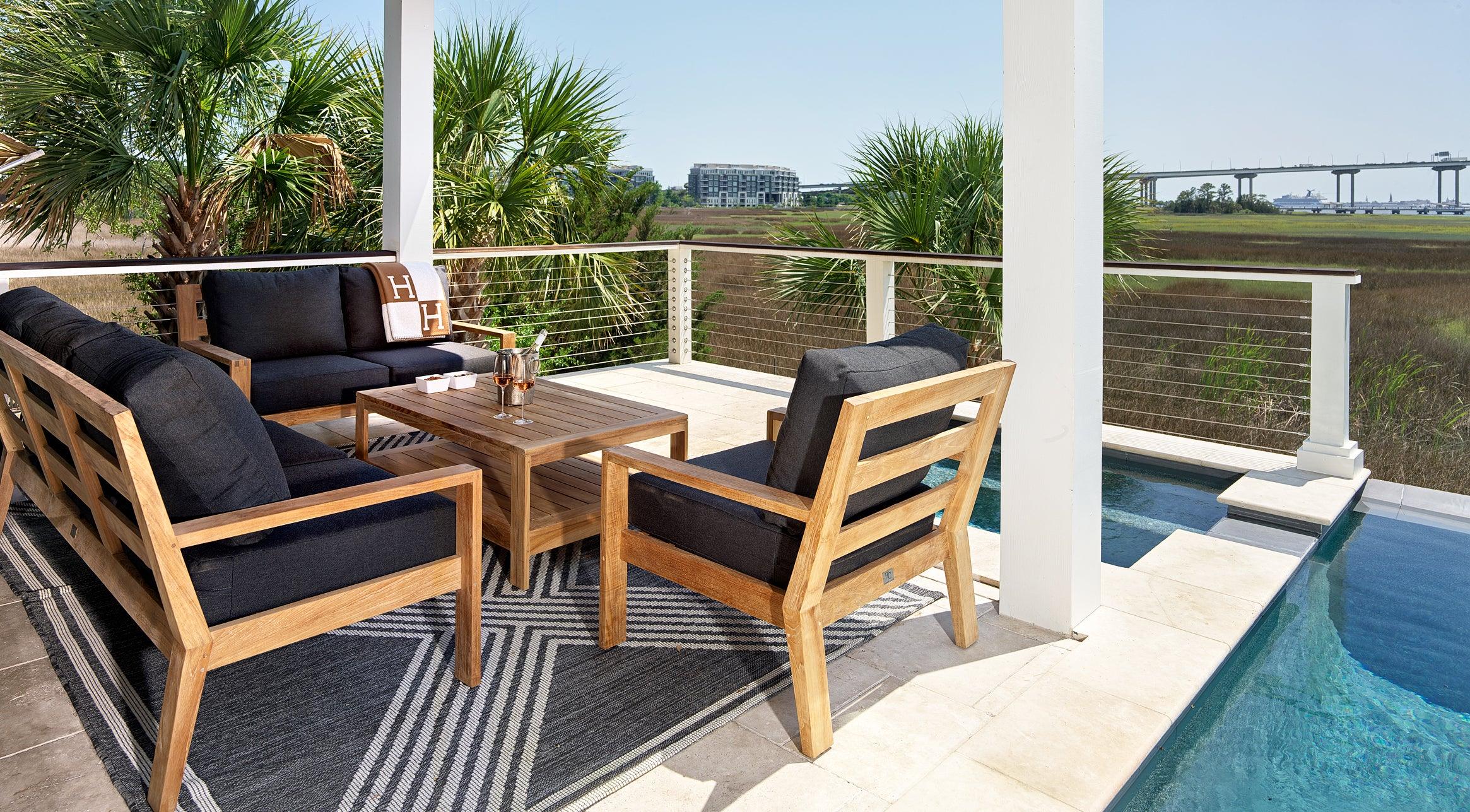 Highest Quality Teak Outdoor 5 Piece Seating Set