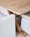 White Wash Teak Trestle Table