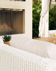 White Wicker Outdoor Sofa, Club Chairs And Coffee Table