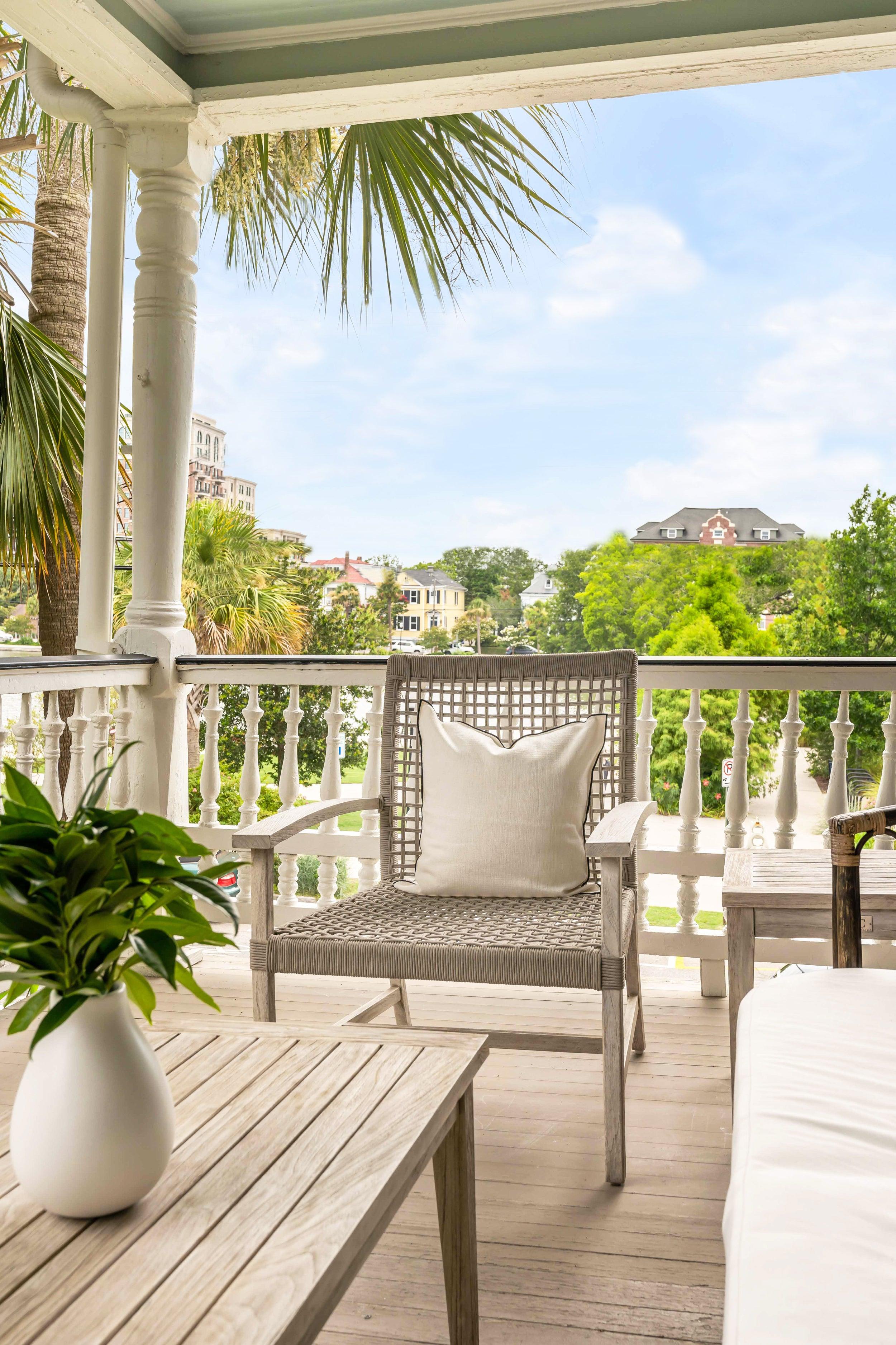 Gray rope chair outdoor