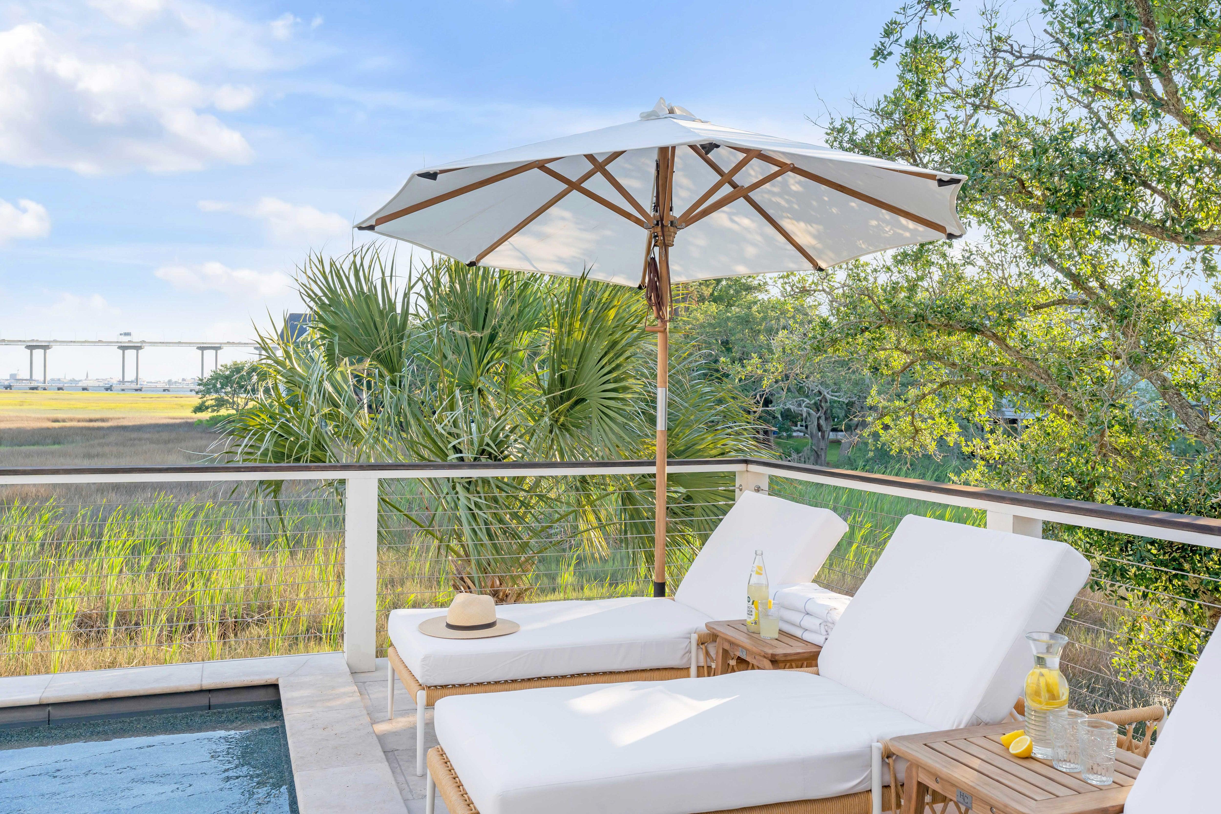 Patio Rope Chaise Lounge With Sunbrella Cushions