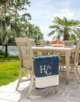 gray teak table with leaf