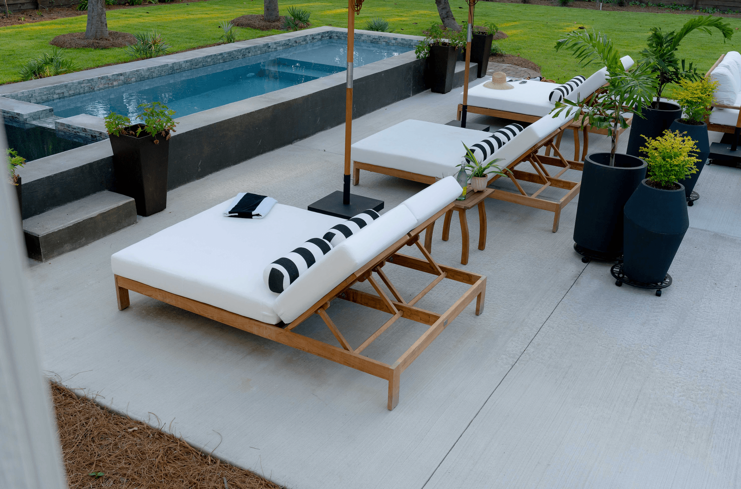 Amazing Teak Outdoor Chaise Lounge Set