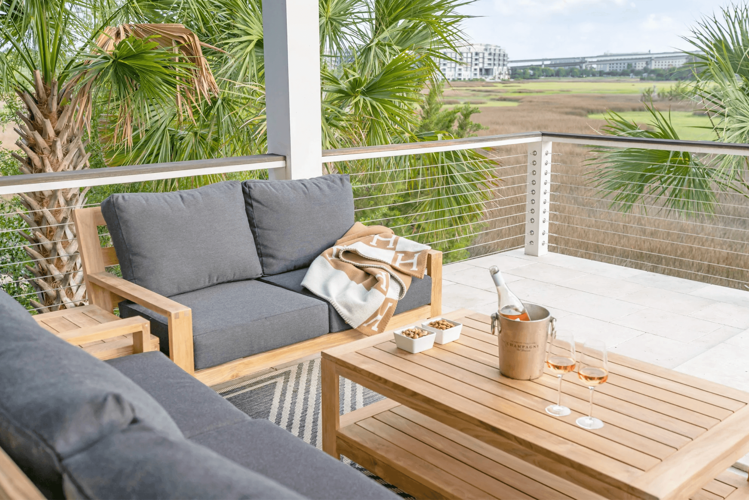 Modern Teak Wood Club Chair And Sofa Combo