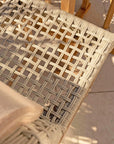 White Washed Teak Rope Bar Chair