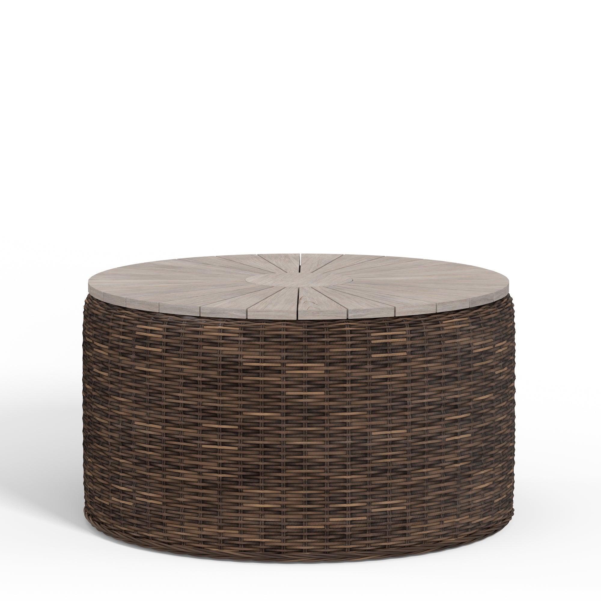 Wicker & Teak Outdoor Coffee Table