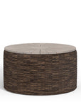 Wicker & Teak Outdoor Coffee Table